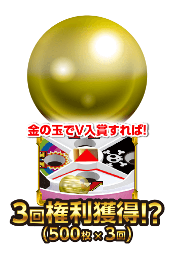 金の玉で入賞すれば！3回権利獲得!?
