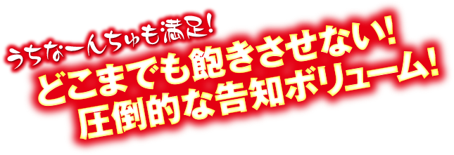 うちなーんちゅも満足！どこまでも飽きさせない！圧倒的な告知ボリューム！